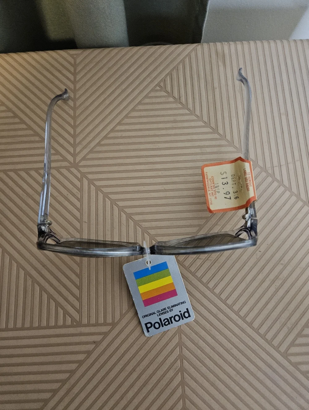 Vintage Polaroid Foreign Intrigue Sunglasses Opti-Ray Clear Frame Deadstock New